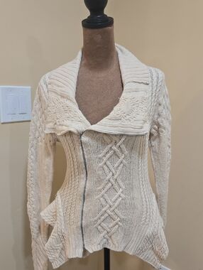 BCBGMaxAzria Cream Cable-Knit Cardigan!!